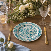 Blue Watercolor Floral Charger Plate – Botanical Ceramic Underplate for Wedding & Dinner - MintiHome