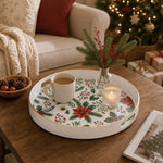Christmas Poinsettia Plastic Serving Tray – Holly Border - MintiHome