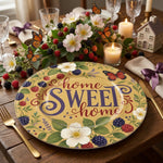 Home Sweet Home Decorative Plastic Plate – Berry Floral - MintiHome