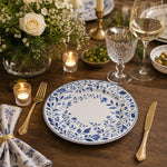 Blue and White China Floral Charger Plate – Delft Ceramic Underplate for Wedding & Dinner - MintiHome