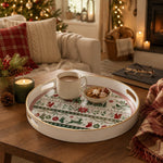 Christmas Folk Art Plastic Serving Tray – Reindeer Tree - MintiHome