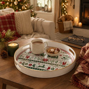 Christmas Folk Art Plastic Serving Tray – Reindeer Tree - MintiHome