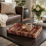 Rose Pink Snake Skin Plastic Serving Tray – Western Gold Border - MintiHome