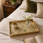 William Morris Floral Glass Serving Tray Gold Frame - MintiHome