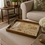Indian Palace Decorative Tray with Gold Electroplated Frame - MintiHome