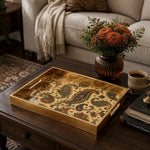 Persian Paisley Glass Serving Tray – Blue Red Floral - MintiHome