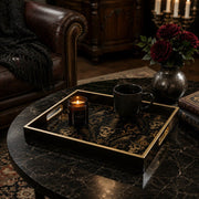 Gothic Skull Decorative Tray with Gold Accents - MintiHome