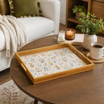 Bunny Floral Decorative Tray with Gold Frame – 40×30 cm & 35×25 cm - MintiHome