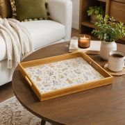 Bunny Floral Decorative Tray with Gold Frame – 40×30 cm & 35×25 cm - MintiHome