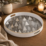 White Gold Vintage Christmas Tree Tray Weathered Wood Holiday - MintiHome