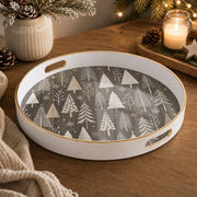 White Gold Vintage Christmas Tree Tray Weathered Wood Holiday - MintiHome