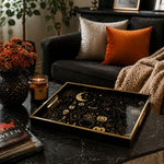 Elegant Halloween Decorative Tray with Gold Accents - MintiHome