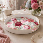 Watercolor Peony Plastic Serving Tray – Pink Floral Pattern