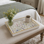 Botanical Floral Decorative Tray with Gold Trim – Minti Home - MintiHome