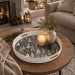 White Gold Vintage Christmas Tree Tray Weathered Wood Holiday - MintiHome