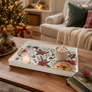 Christmas Poinsettia Plastic Serving Tray – Holly Border - MintiHome