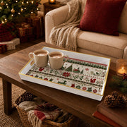 Christmas Folk Art Plastic Serving Tray – Reindeer Tree - MintiHome