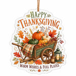 Pumpkin Wheelbarrow Acrylic Hanging Wall Decor - Thanksgiving Wishes - MintiHome
