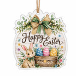 Rustic Easter Bunny Wood Egg Acrylic Hanging Decor – Farmhouse - MintiHome