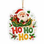 Santa Sled HO HO HO Acrylic Hanging Wall Decor – Christmas Letters - MintiHome