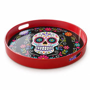 Sugar Skull Plastic Serving Tray – Day Of The Dead Floral - MintiHome