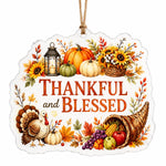 Thankful and Blessed Acrylic Hanging Wall Decor – Pumpkin Harvest - MintiHome