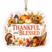 Thankful and Blessed Acrylic Hanging Wall Decor – Pumpkin Harvest - MintiHome