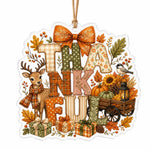 THANKFUL Farmhouse Acrylic Hanging Wall Decor with Deer and Pumpkin - MintiHome