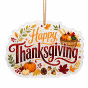 Thanksgiving Pumpkin Acrylic Hanging Wall Decor - Autumn Leaves - MintiHome