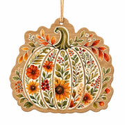 Thanksgiving Pumpkin MDF Hanging Wall Decor – Autumn Floral - MintiHome
