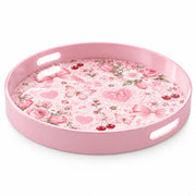 Valentine's Day Plastic Serving Tray – Bows and Cherries - MintiHome