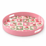 Valentine's Day Plastic Serving Tray – Checkerboard Tulip - MintiHome