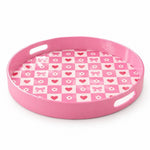 Valentine's Day Plastic Serving Tray – Pink Pastel Check - MintiHome