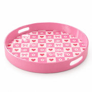 Valentine's Day Plastic Serving Tray – Pink Pastel Check - MintiHome